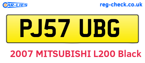 PJ57UBG are the vehicle registration plates.