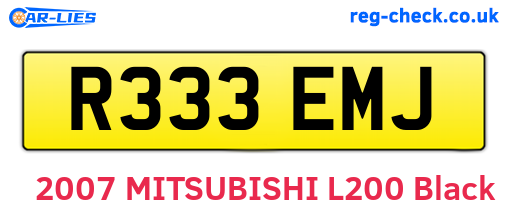 R333EMJ are the vehicle registration plates.