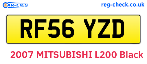 RF56YZD are the vehicle registration plates.