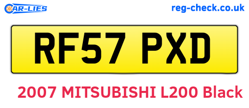 RF57PXD are the vehicle registration plates.