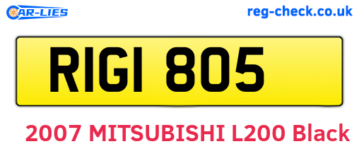 RIG1805 are the vehicle registration plates.