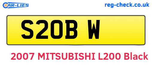 S2OBW are the vehicle registration plates.