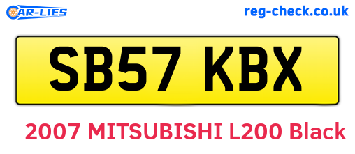 SB57KBX are the vehicle registration plates.