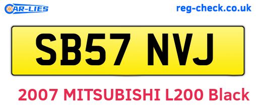 SB57NVJ are the vehicle registration plates.