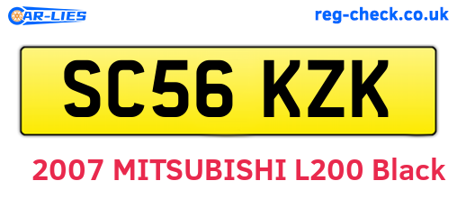 SC56KZK are the vehicle registration plates.