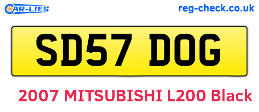 SD57DOG are the vehicle registration plates.