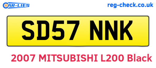 SD57NNK are the vehicle registration plates.