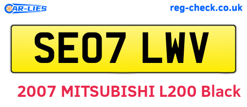 SE07LWV are the vehicle registration plates.