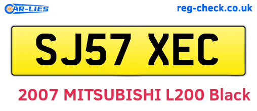 SJ57XEC are the vehicle registration plates.