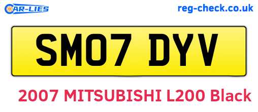 SM07DYV are the vehicle registration plates.