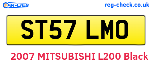 ST57LMO are the vehicle registration plates.
