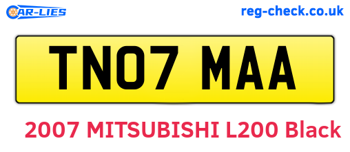 TN07MAA are the vehicle registration plates.