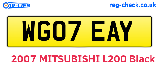 WG07EAY are the vehicle registration plates.