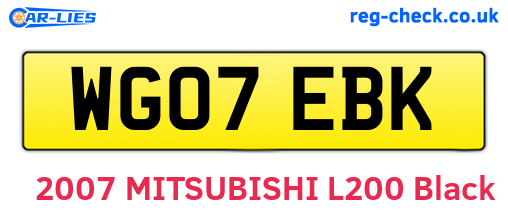 WG07EBK are the vehicle registration plates.