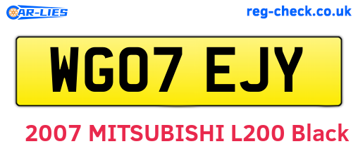 WG07EJY are the vehicle registration plates.