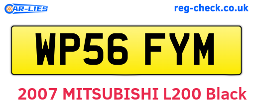 WP56FYM are the vehicle registration plates.