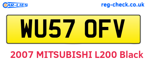 WU57OFV are the vehicle registration plates.