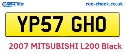YP57GHO are the vehicle registration plates.