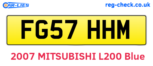 FG57HHM are the vehicle registration plates.