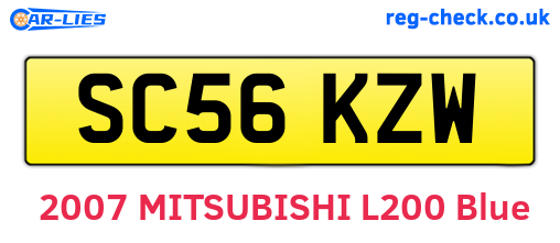 SC56KZW are the vehicle registration plates.