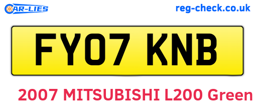FY07KNB are the vehicle registration plates.