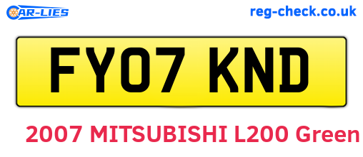 FY07KND are the vehicle registration plates.