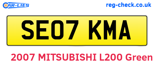 SE07KMA are the vehicle registration plates.