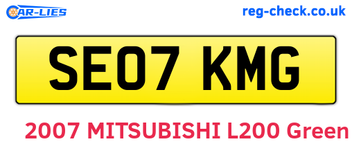 SE07KMG are the vehicle registration plates.