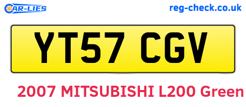 YT57CGV are the vehicle registration plates.