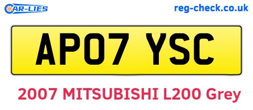 AP07YSC are the vehicle registration plates.