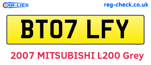 BT07LFY are the vehicle registration plates.