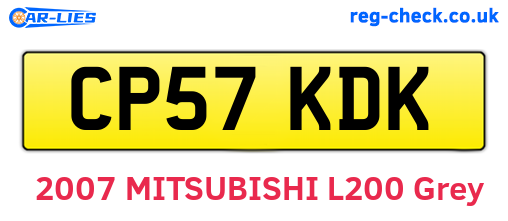 CP57KDK are the vehicle registration plates.