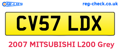 CV57LDX are the vehicle registration plates.