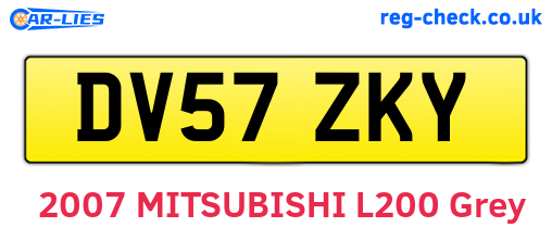DV57ZKY are the vehicle registration plates.