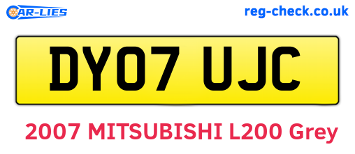 DY07UJC are the vehicle registration plates.