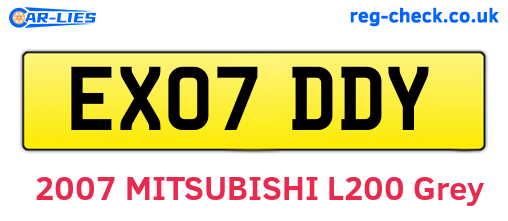 EX07DDY are the vehicle registration plates.