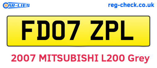 FD07ZPL are the vehicle registration plates.