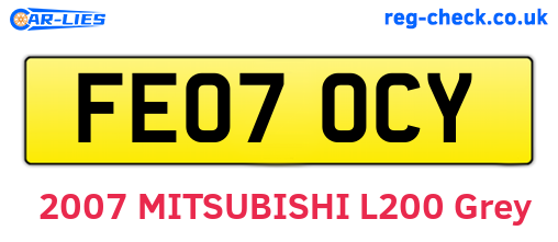 FE07OCY are the vehicle registration plates.