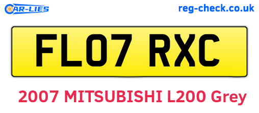FL07RXC are the vehicle registration plates.