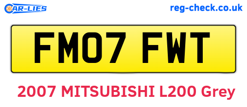 FM07FWT are the vehicle registration plates.
