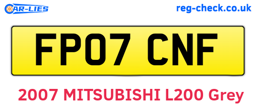 FP07CNF are the vehicle registration plates.
