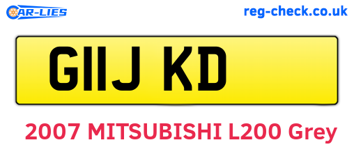 G11JKD are the vehicle registration plates.
