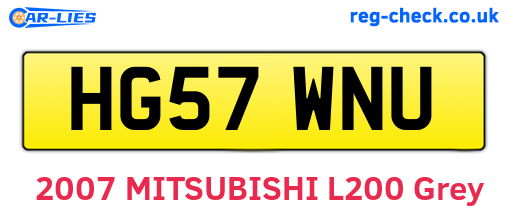 HG57WNU are the vehicle registration plates.