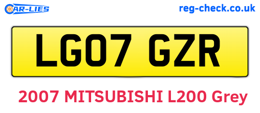 LG07GZR are the vehicle registration plates.
