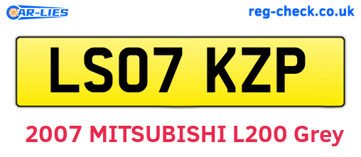 LS07KZP are the vehicle registration plates.