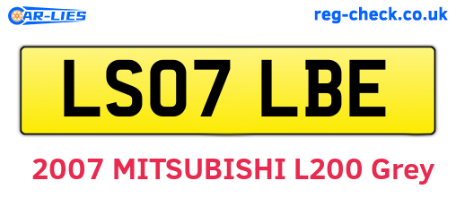 LS07LBE are the vehicle registration plates.