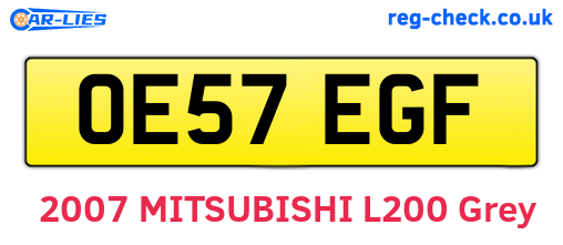 OE57EGF are the vehicle registration plates.