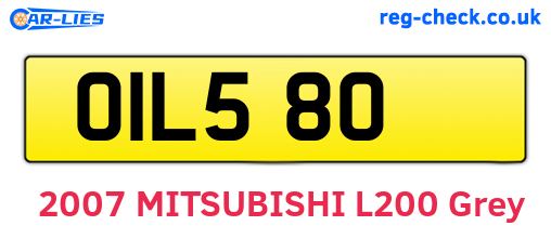 OIL580 are the vehicle registration plates.