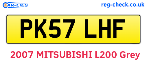 PK57LHF are the vehicle registration plates.