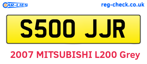 S500JJR are the vehicle registration plates.